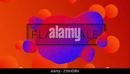 Image of flash sale text over vibrant pattern background Stock Photo