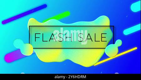Image of flash sale text over vibrant pattern background Stock Photo