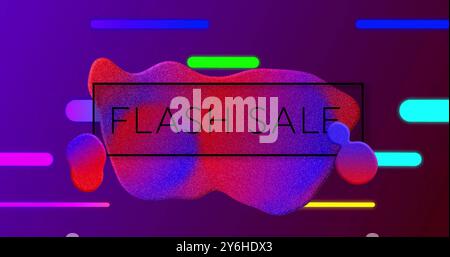 Image of flash sale text over vibrant pattern background Stock Photo