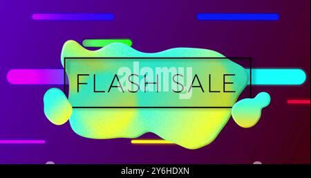 Image of flash sale text over vibrant pattern background Stock Photo