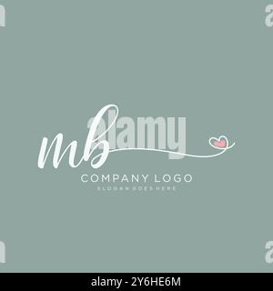 MB Initial handwriting logo design Stock Vector