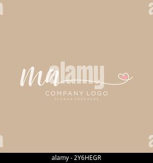 MA Initial handwriting logo design Stock Vector