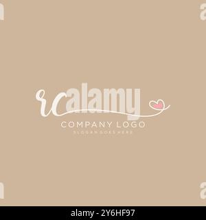 RC Initial handwriting logo design Stock Vector