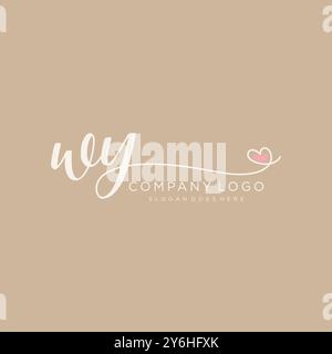 WY Initial handwriting logo design Stock Vector