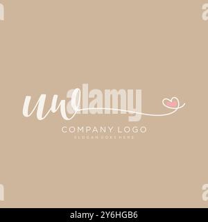 UW Initial handwriting logo design Stock Vector