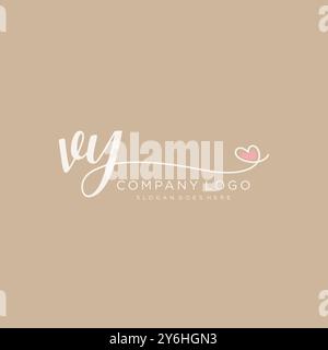 VY Initial handwriting logo design Stock Vector