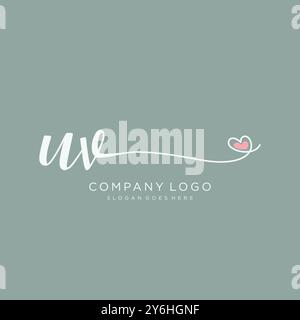 UV Initial handwriting logo design Stock Vector