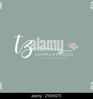 TZ Initial handwriting logo design Stock Vector