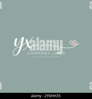 YX Initial handwriting logo design Stock Vector