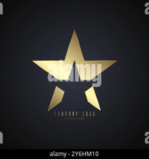 Golden Star Logo vector for company on dark background, Luxury star ICON premium logo concept, vector and illustration Stock Vector