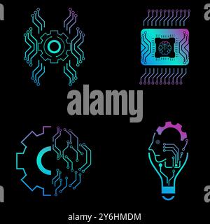 Knowledge thin line icon set. Containing book, mind, thinking, cognition, brain, light bulb, education, globe, owl, creativity, idea, imagination Stock Vector