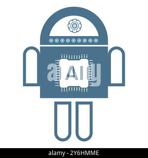 AI Robot circute, Artificial intelligence line icons, technology symbols concepts, cybernetic icons, ai, technology vector design Stock Vector