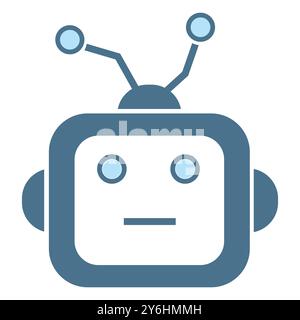 Mornitor robot and AI icons, symbols. Artificial intelligence lined brain, cybernetic, ai, head, technology vector, illustration design Stock Vector