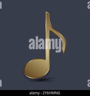 Premium and golden music icon, symbol, element concept of entertainment design. luxury musical icon vector, illustration Stock Vector