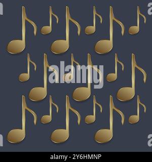 Set of Premium and golden music icon, symbol, element concept of entertaiment design Stock Vector