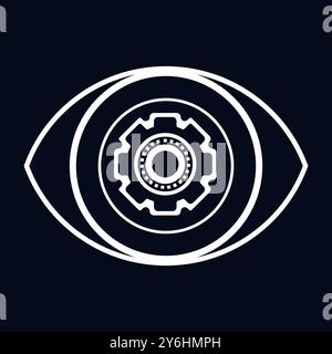 The eye of AI icon, circute symbol for AI concept vector, illustration design. an artificial intelligent symbol Stock Vector