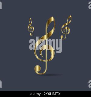 Set of premium music notes symbols, icons, elements, used in music concepts design and vector, illustration Stock Vector