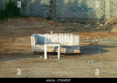 Tea Time couch at dawn - variations Stock Photo