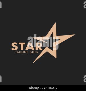 Vintage Retro Style Star Vector Illustration With Black Background and Can be used for Technology Companies Stock Vector