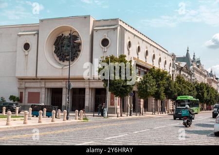 Tbilisi, Georgia - 10 AUG, 2024: Nodar Dumbadze Theater building on David Aghmashenebeli Avenue in Tbilisi, Georgia. Stock Photo