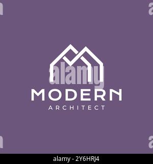 house shape modern minimalist architect structure simple clean flat logo design vector illustration Stock Vector