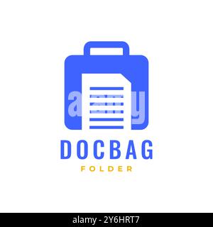 paper folder with bag document modern business flat colored simple logo design vector icon illustration Stock Vector