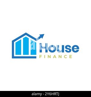 finance house business growth modern colored logo design vector icon illustration Stock Vector