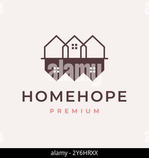 house architecture structure real estate hope modern logo design vector icon illustration Stock Vector