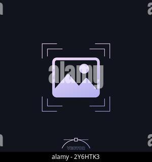 scan image or photo icon with a gradient Stock Vector
