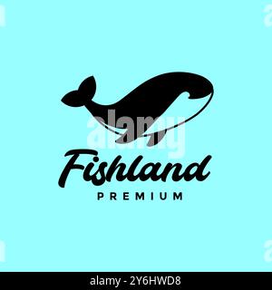 orca whale sea animal modern logo design vector Stock Vector