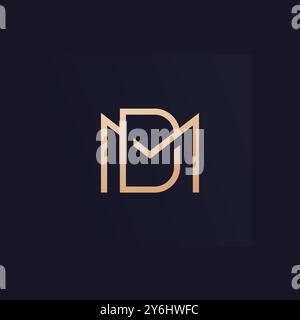 MD letters logo, monogram vector design Stock Vector