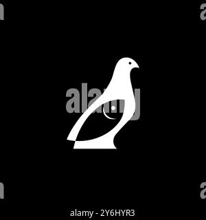 bird with fish wildlife concept modern logo design vector Stock Vector