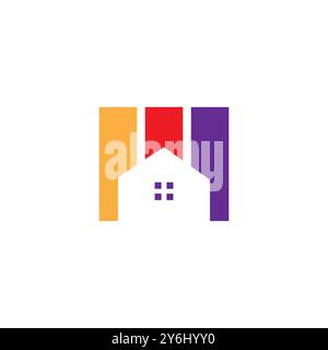 painting house services renovation modern logo design vector Stock Vector