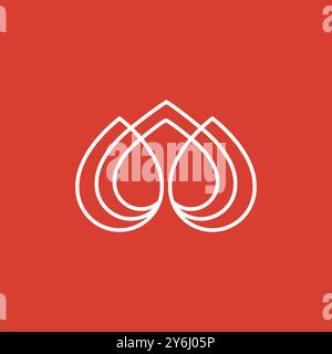 red onion condiment ingredient line logo design vector Stock Vector