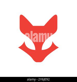 fox head animal wildlife flat logo design vector Stock Vector
