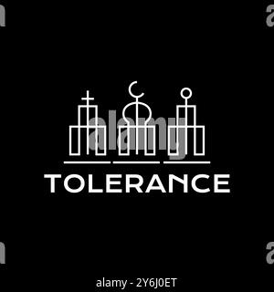 religious tolerance peace love line logo design vector Stock Vector