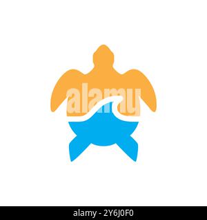 sea turtle ocean animal logo design vector Stock Vector