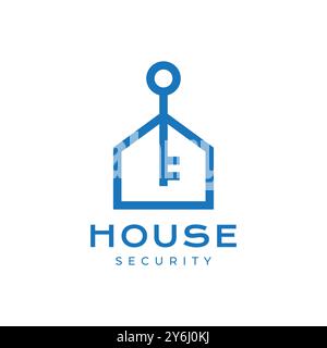 security house key house logo design vector Stock Vector