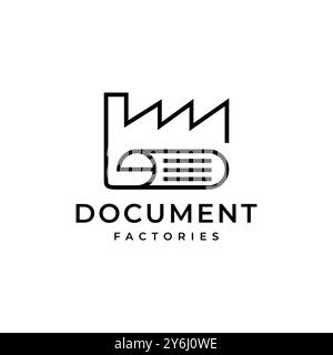 company document agreement line logo design vector Stock Vector