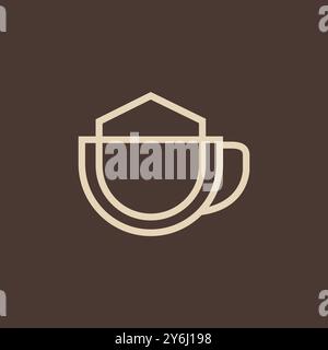 minimalist coffee house cup concept logo design vector Stock Vector