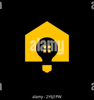 light interior house minimalist logo design vector Stock Vector