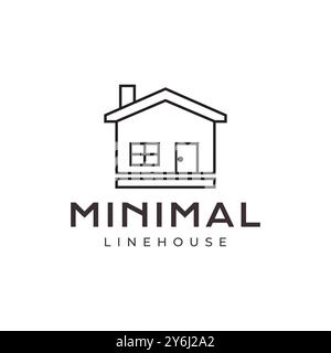 house interior minimalist logo design vector Stock Vector