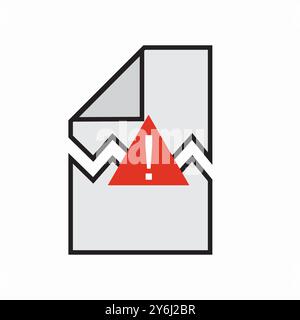 Corrupted file. Damaged data. Vector. Stock Vector
