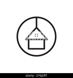 light house interior line logo design vector Stock Vector
