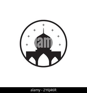 mosque architecture logo design flat vector Stock Vector