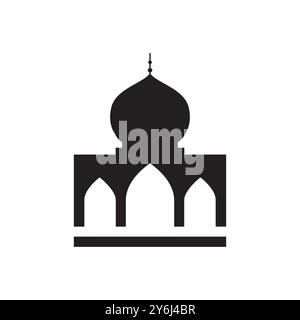 mosque architecture logo design flat vector Stock Vector