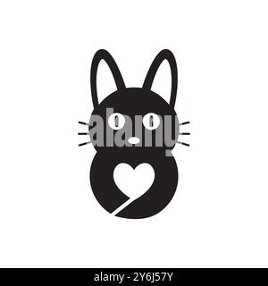 cat lover mascot cute cartoon logo design vector Stock Vector