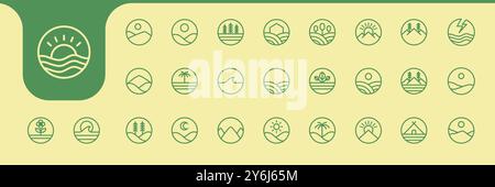 nature outdoor icon set design vector Stock Vector