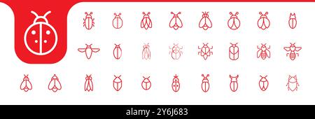 minimal insect wings line set icon design vector Stock Vector