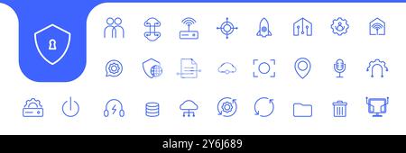 connection computer tools line set icon design vector Stock Vector